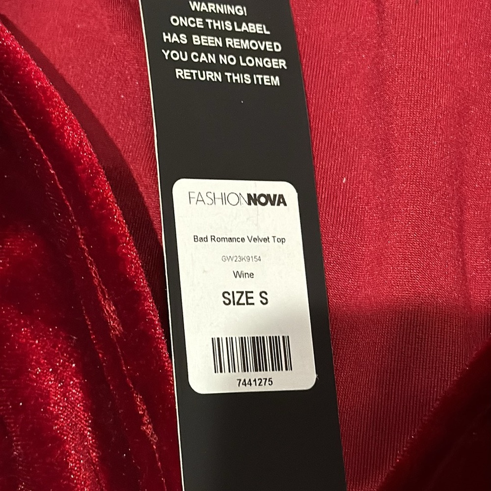 NWT Fashion Nova Red Puff Sleeve Top - Picture 4 of 4